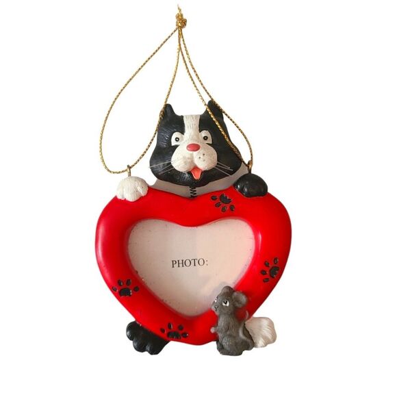 Kitty Frame/Ornament/Standing‎ Heart Frame  NWOT - Picture 1 of 8